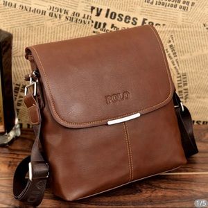 Polo  Brown Leather Bag For Men